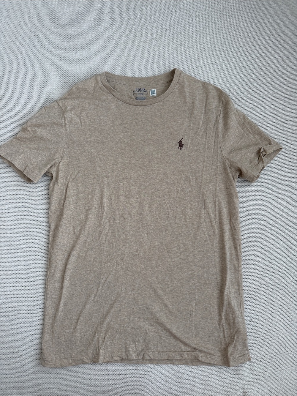 Ralph Lauren 100% Cotton Short Sleeve Tee Tan Size Medium
